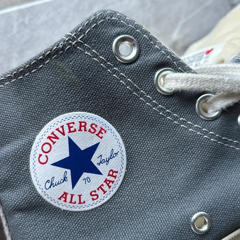 COMME DES GARCONS PLAY x Converse Unisex Chuck Taylor High Top Sneakers gray w6 - Picture 13 of 15